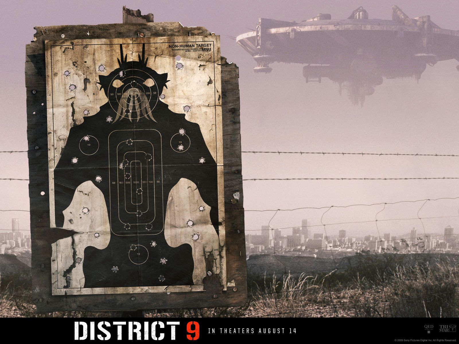 District 9 Alien shooting range movie poster 9 Wallpaper