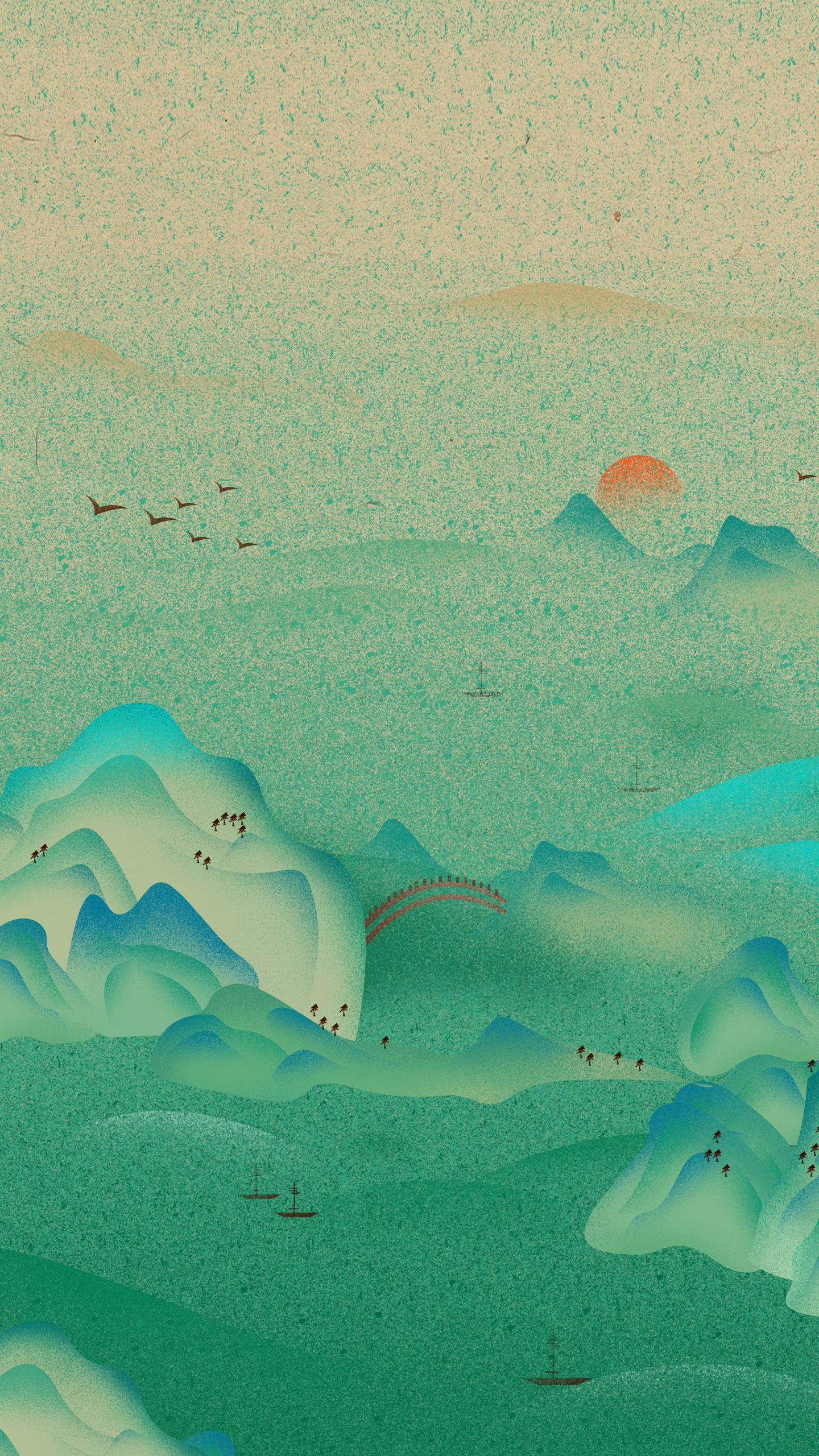 Green Anime Landscape Wallpaper Anime iPhone HD Wallpaper