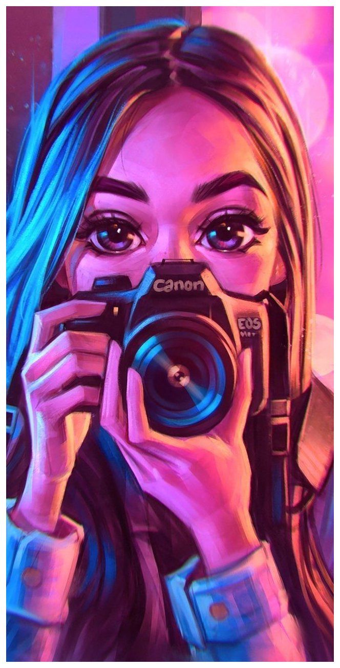 girl #with #camera #drawing #girlwithcameradrawing. Cartoon girl drawing, Girls cartoon art, Digital art girl