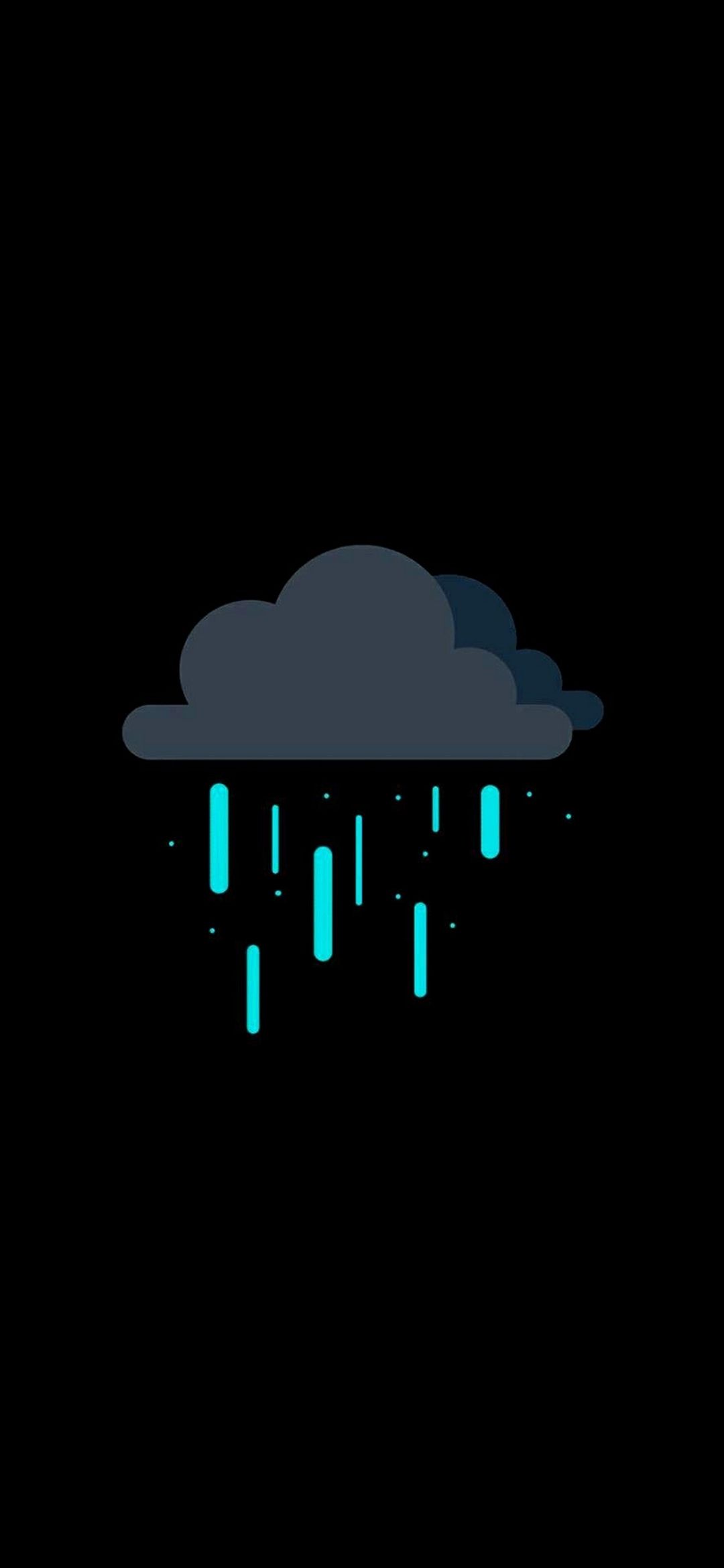 Rain Art Minimalist Black Wallpaper for iPhone