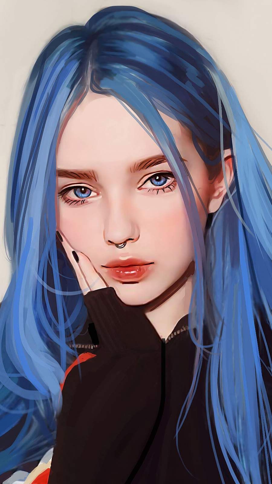 Girl Looksweater IPhone Wallpaper Wallpaper, IPhone Wallpaper. Girl Iphone Wallpaper, Blue Haired Girl, Cyberpunk Girl
