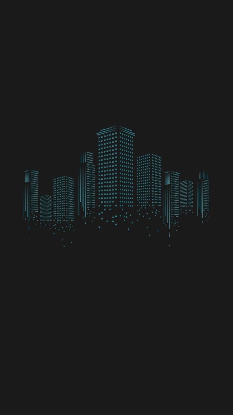Metro City Minimal AMOLED Wallpaper for iPhone