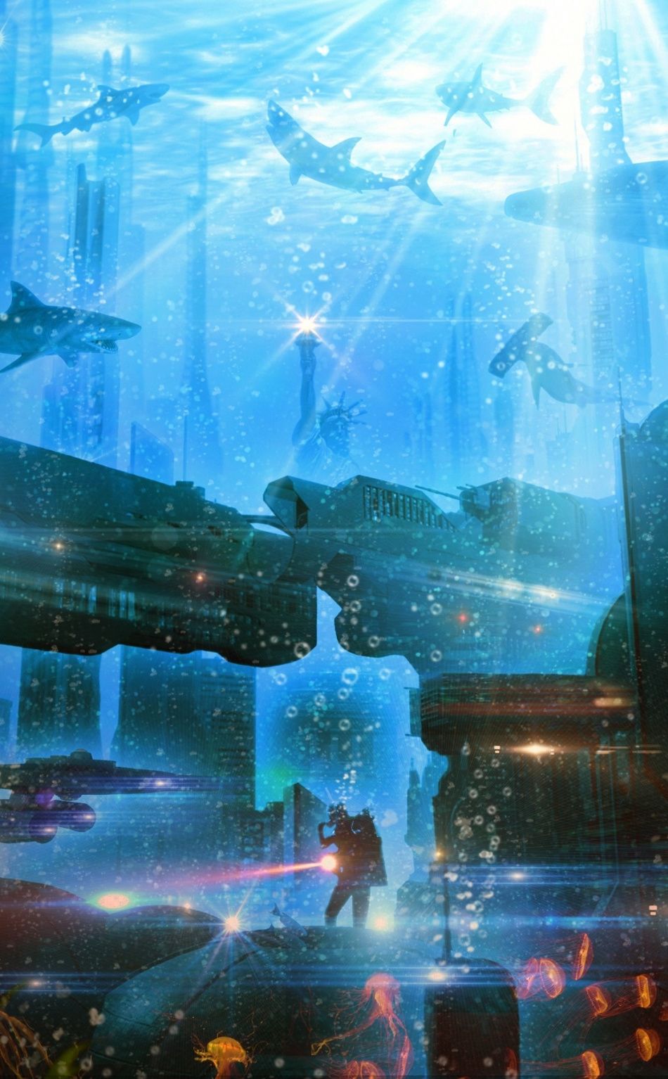 Underwater, city, Atlantis, 950x1534 wallpaper. Underwater city, Cityscape wallpaper, Lost city of atlantis