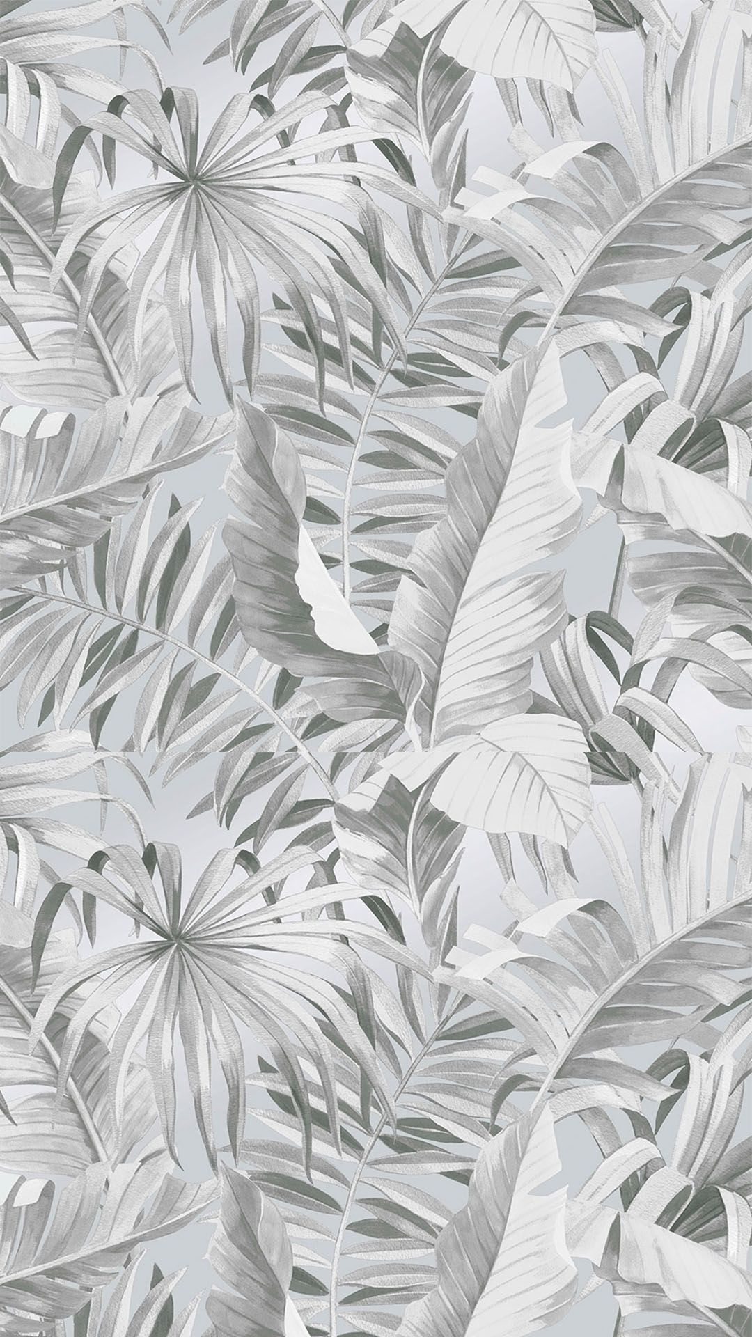 Palma Tropical Wallpaper Grey. Grey pattern wallpaper, Tropical wallpaper, White background wallpaper