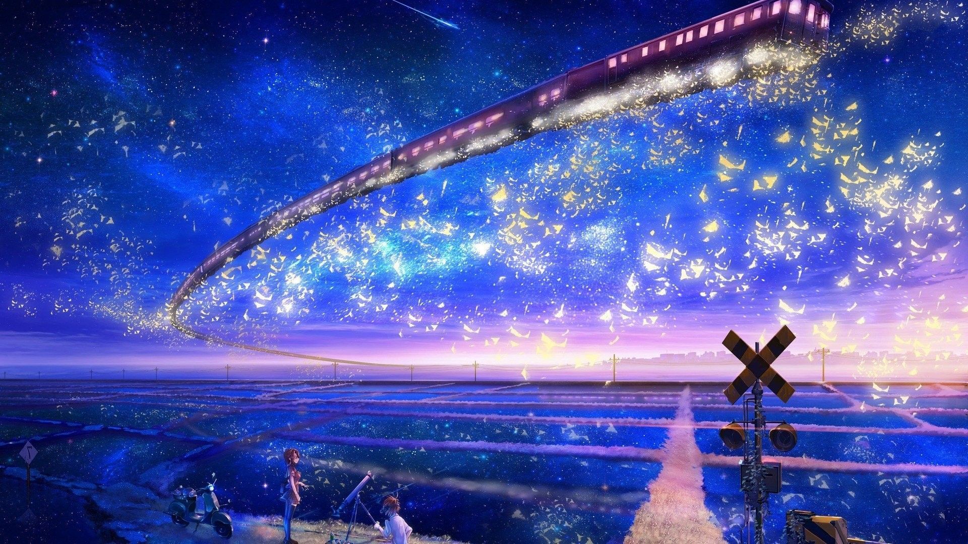 Anime Night Sky Wallpaper Free Anime Night Sky Background