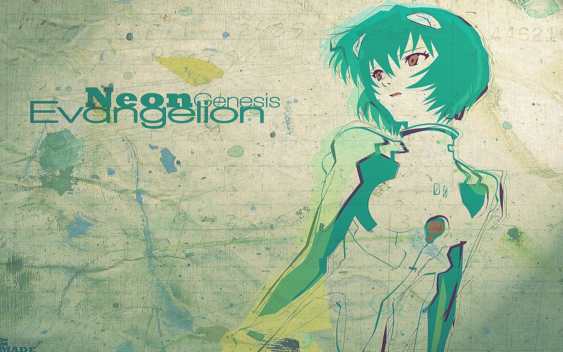 Wallpaper, drawing, illustration, anime, Neon Genesis Evangelion, green, ART, sketch 1920x1200