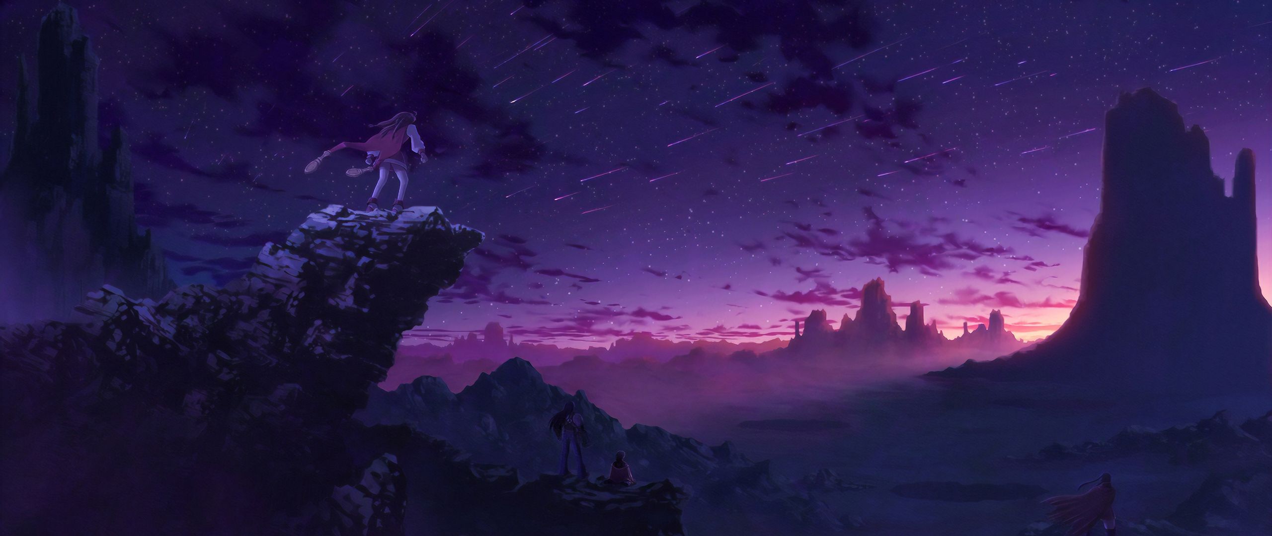 Purple Anime Sky Wallpaper