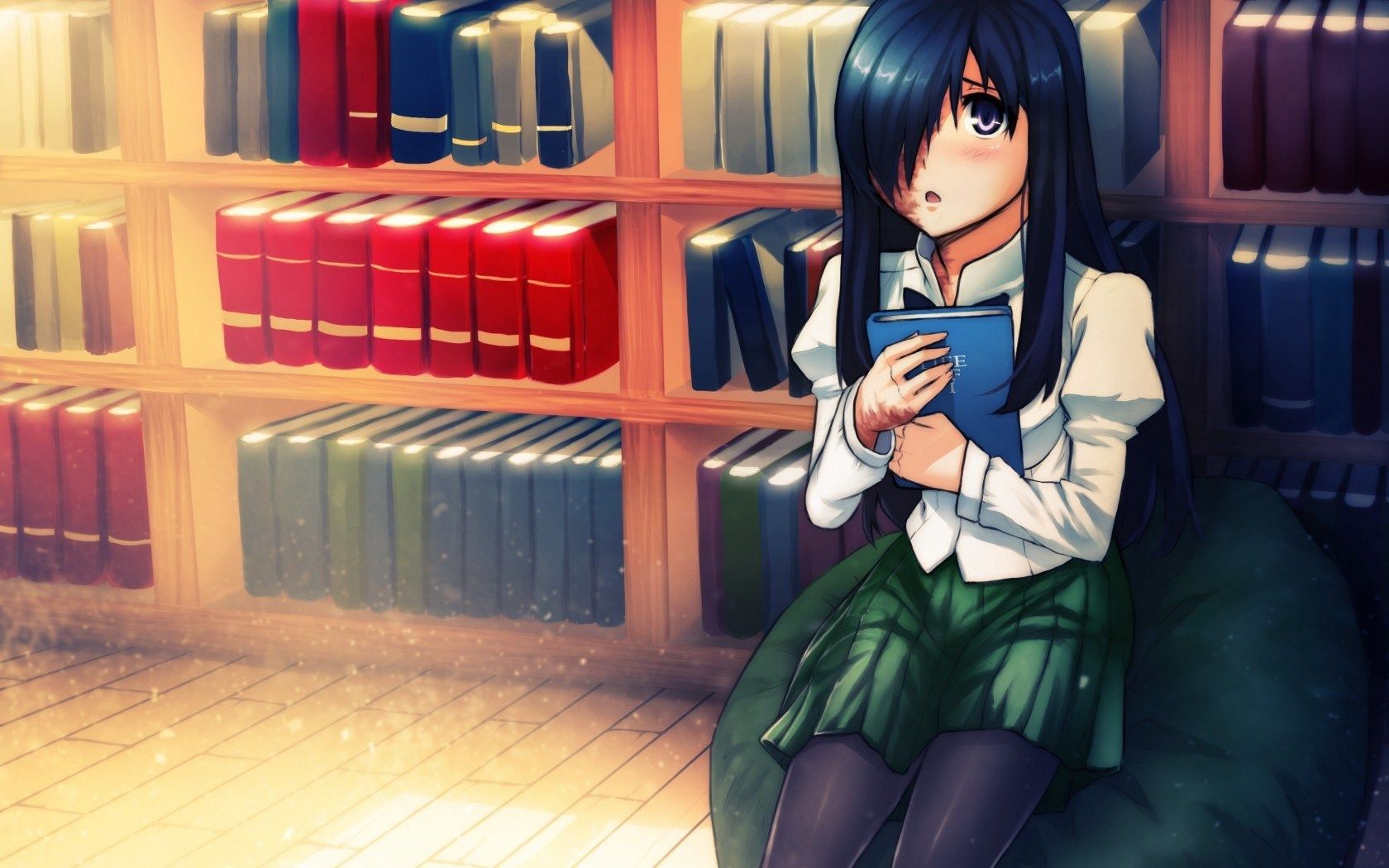 Girl Brunette Library Books Anime wallpaperx1050
