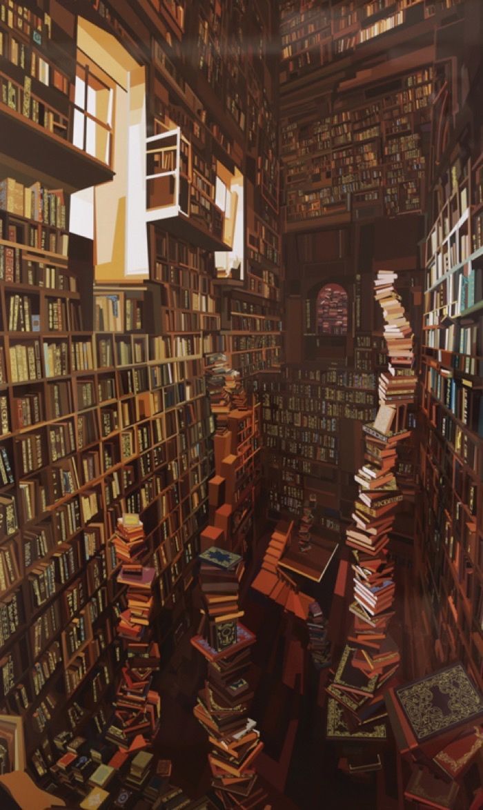 Impressively detailed book paintings by Pierpaolo Rovero (picture). Hogwarts aesthetic, Book wallpaper, Library aesthetic