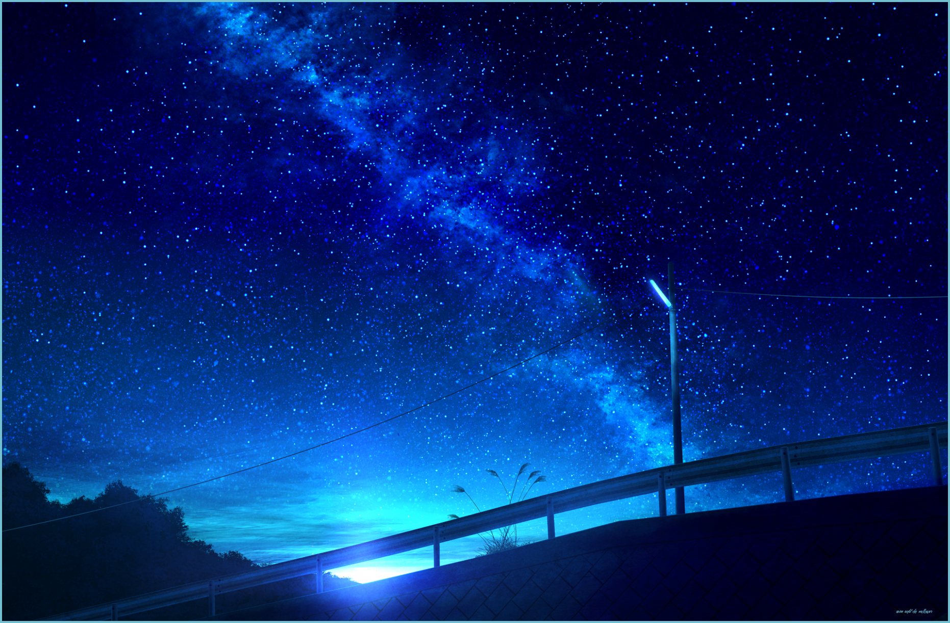 Milky Way Anime Aesthetic Background - Night Anime Wallpapers