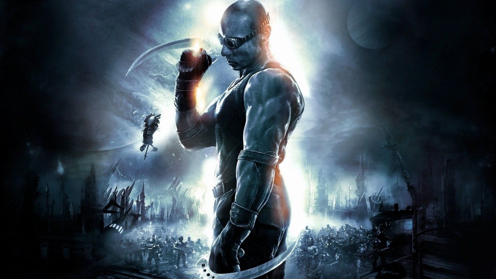 people, movies, science fiction, midnight, Riddick, The Chronicles of Riddick, darkness, screenshot, computer wallpaper, fictional character, pc game, action film High quality walls