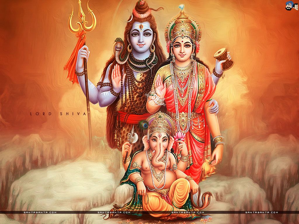 Lord Shiva, Goddess Parvati and Lord Ganesha