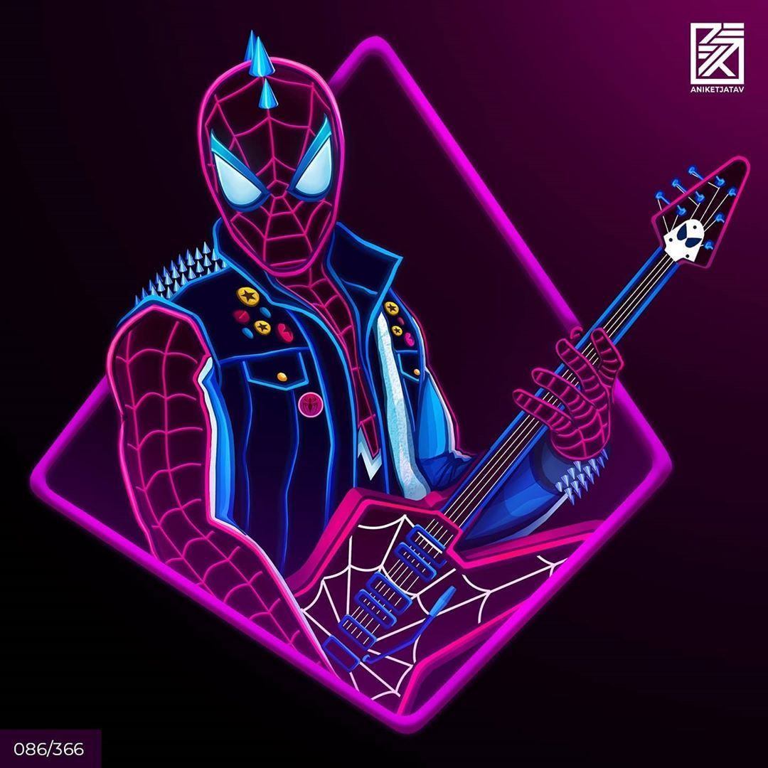 Spider-Man, Guitar, Marvel Comics, HD wallpaper