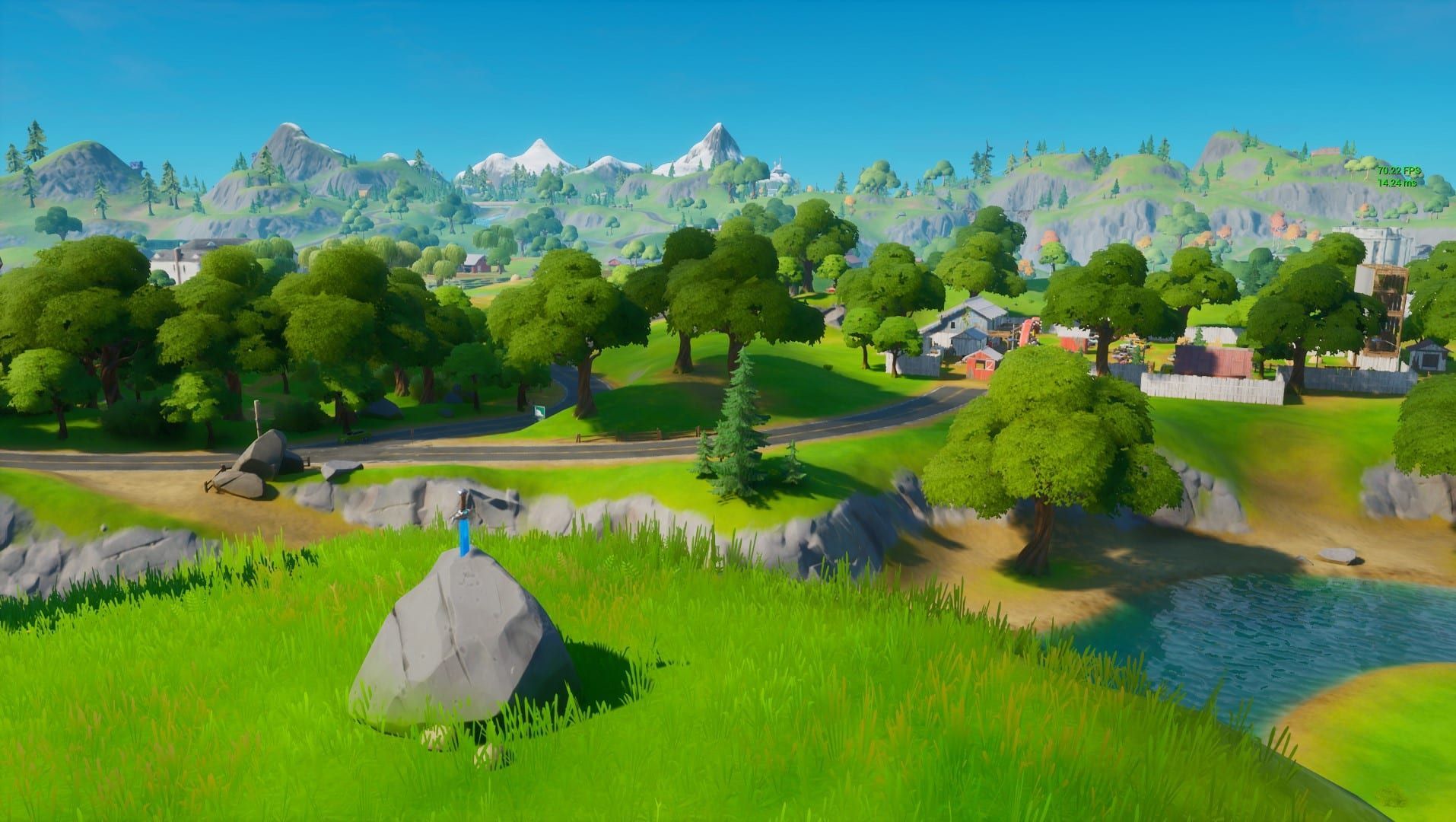 Fortnite: Where to find Skye's Sword in a Stone in High Places. Background landscape, Fortnite background, Fortnite
