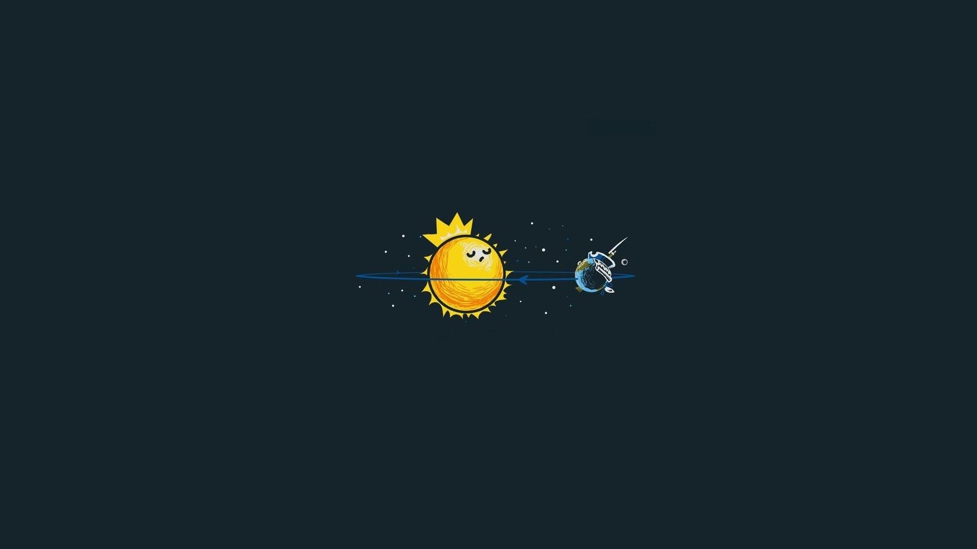 minimalism, Threadless, Space, Sun, Earth, Moon, Blue, Animation Wallpaper HD / Desktop and Mobile Background