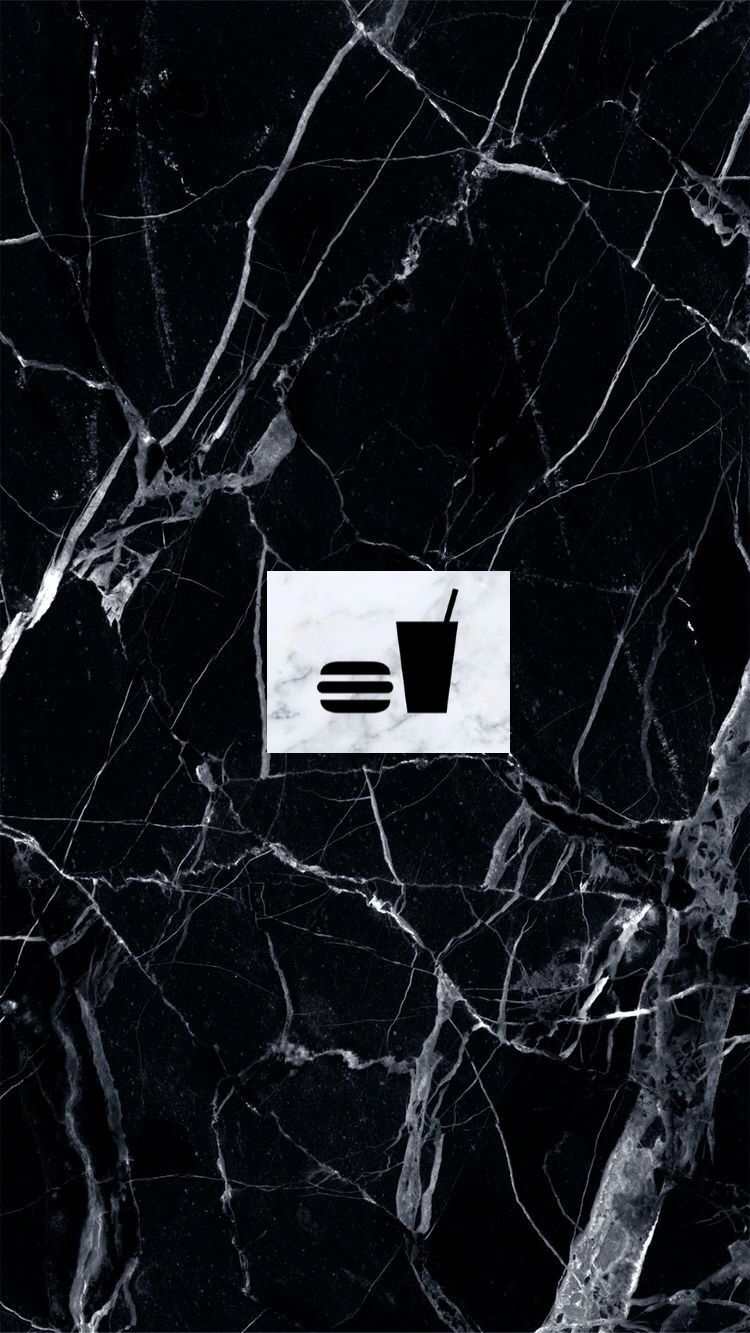 black marble. marble. fast food logo. instagram highlights. Marble iphone wallpaper, Background phone wallpaper, High quality wallpaper