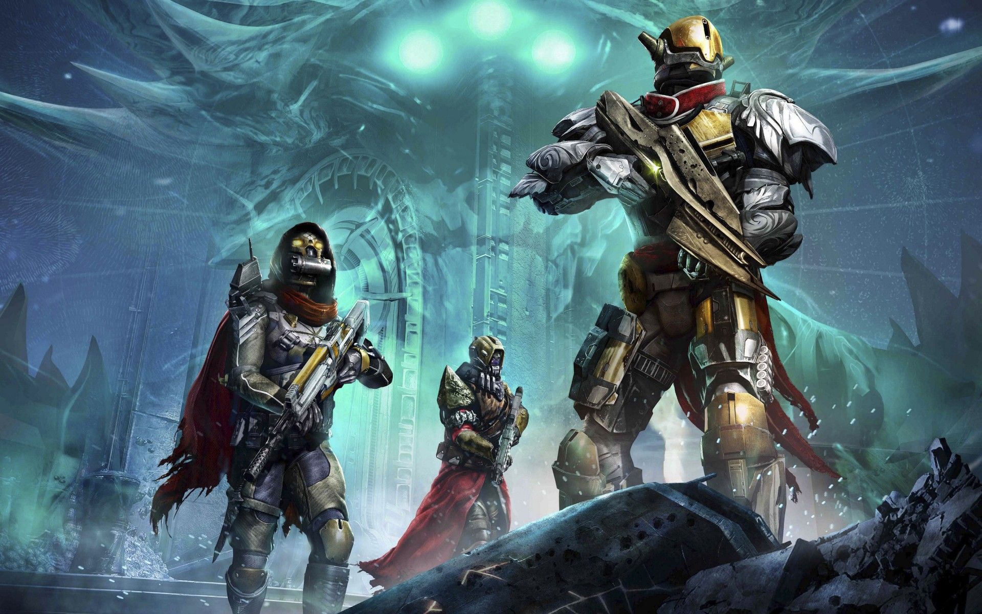 Destiny Wallpaper Soldiers Robots Battle The Dark Below