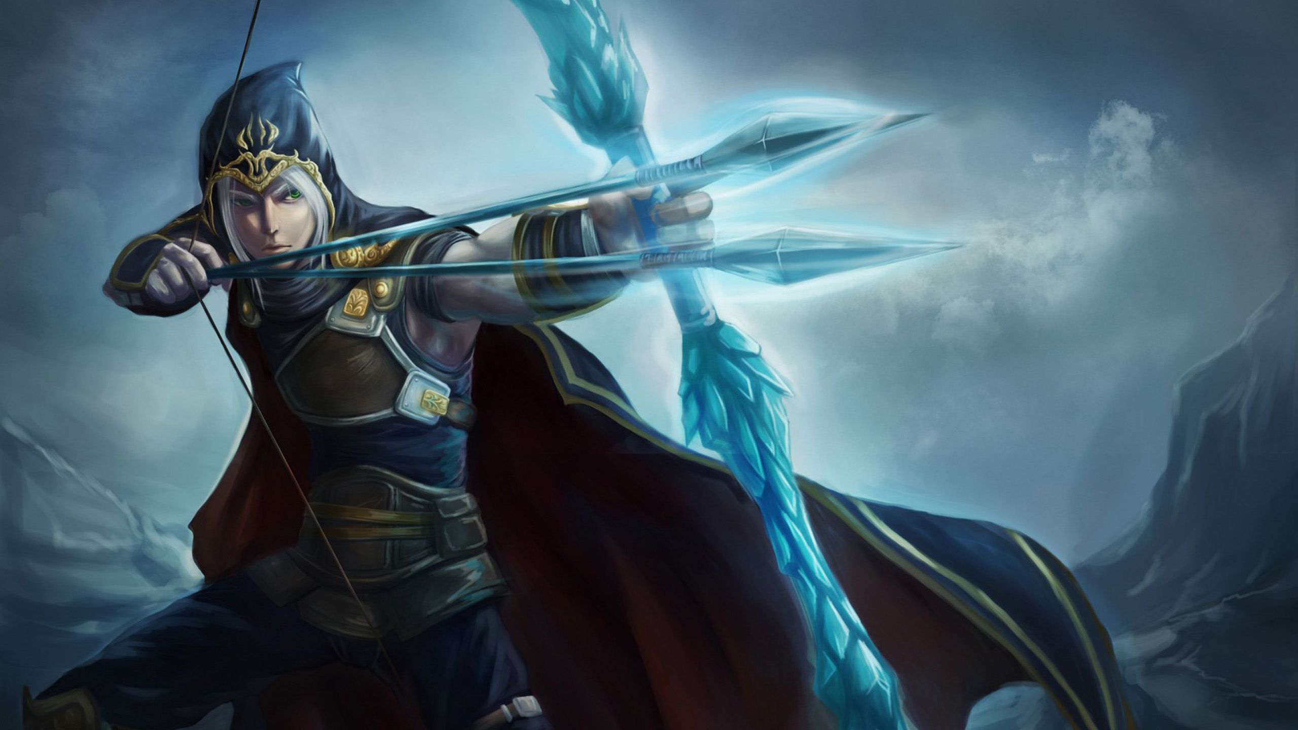 League Of Legends Ashe warrior archer weapon bow and arrow Full HD Wallpaper 2560x1440, Wallpaper13.com