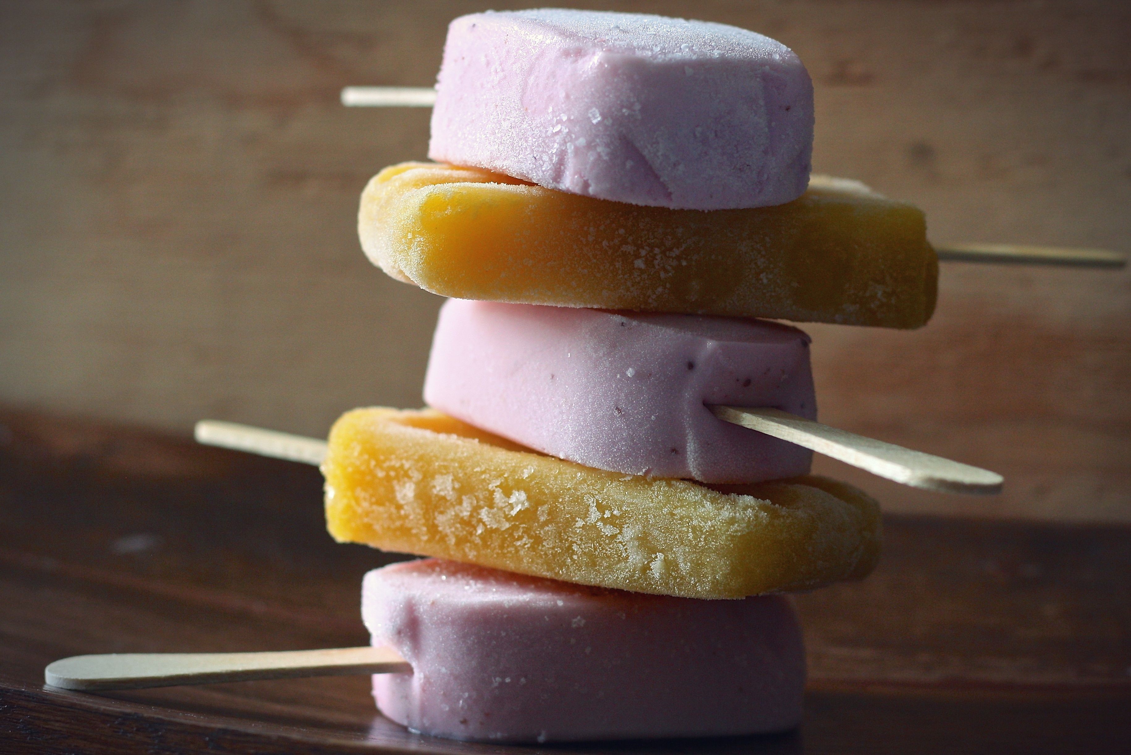 Download wallpaper 3660x2444 ice cream, ice lollies, mango, strawberry HD background