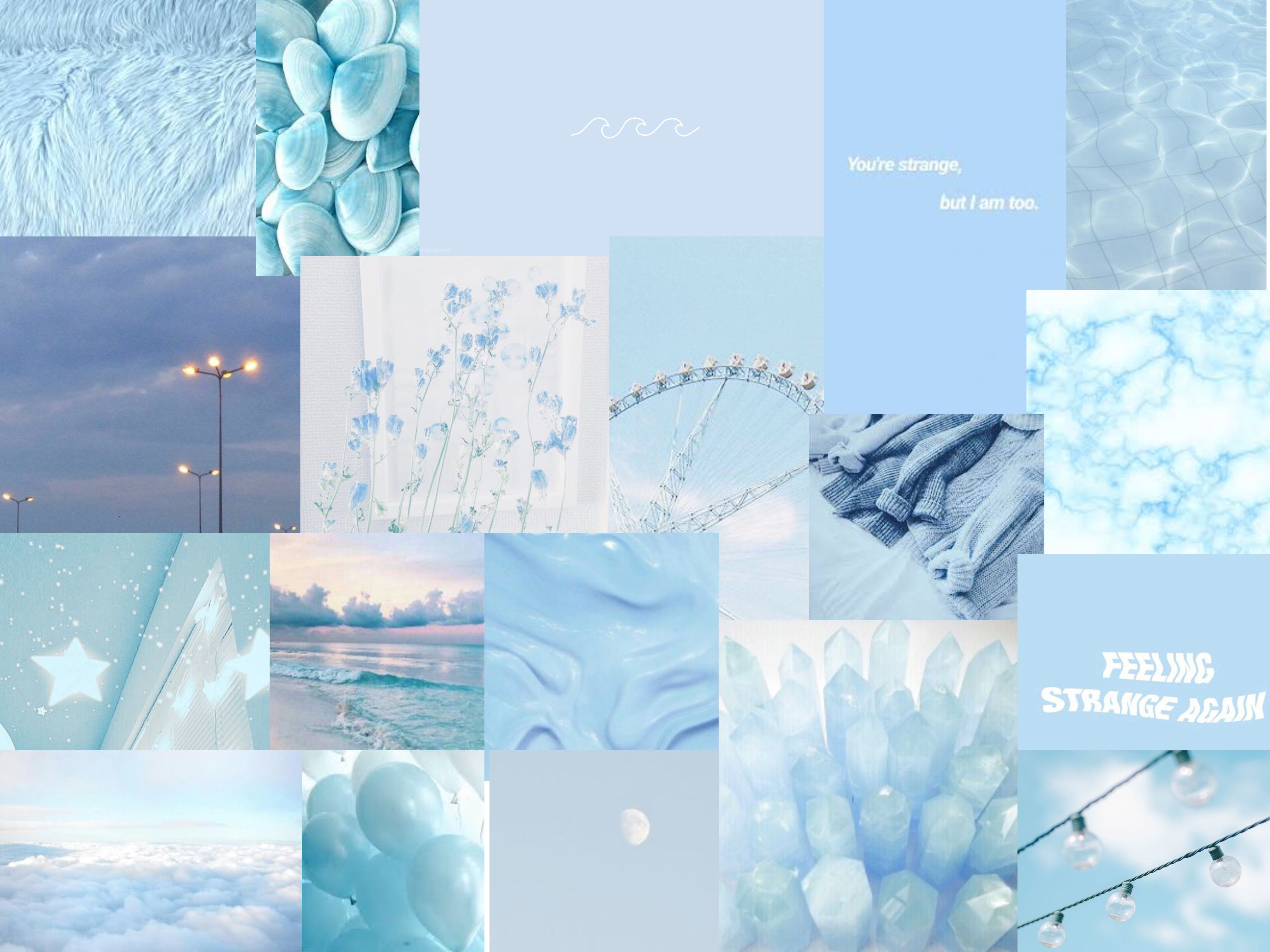 Aesthetic Gray With Light Blue Collage