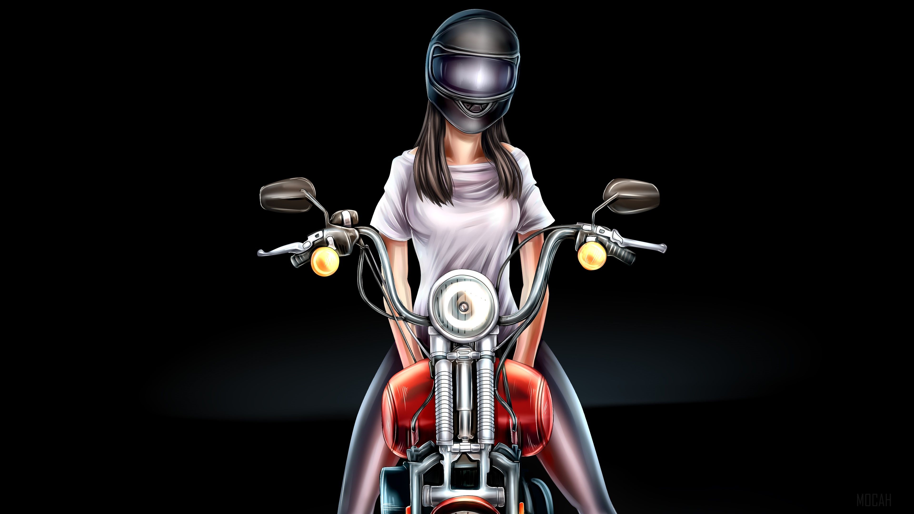 Biker Girl Digital Art 4k wallpaper. Mocah HD Wallpaper