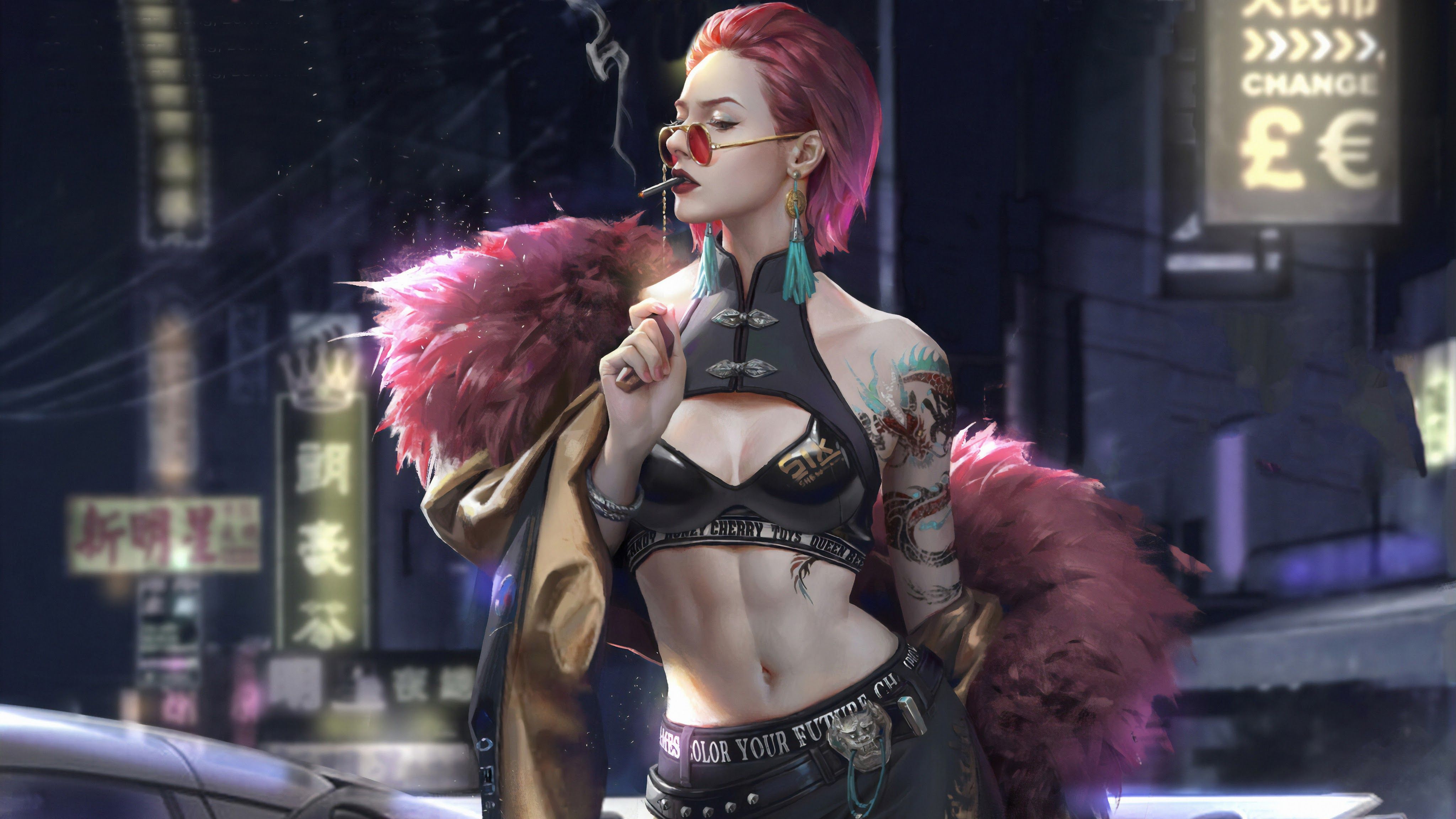 Cyberpunk Girl Digital Art Sci Fi 4K Wallpaper