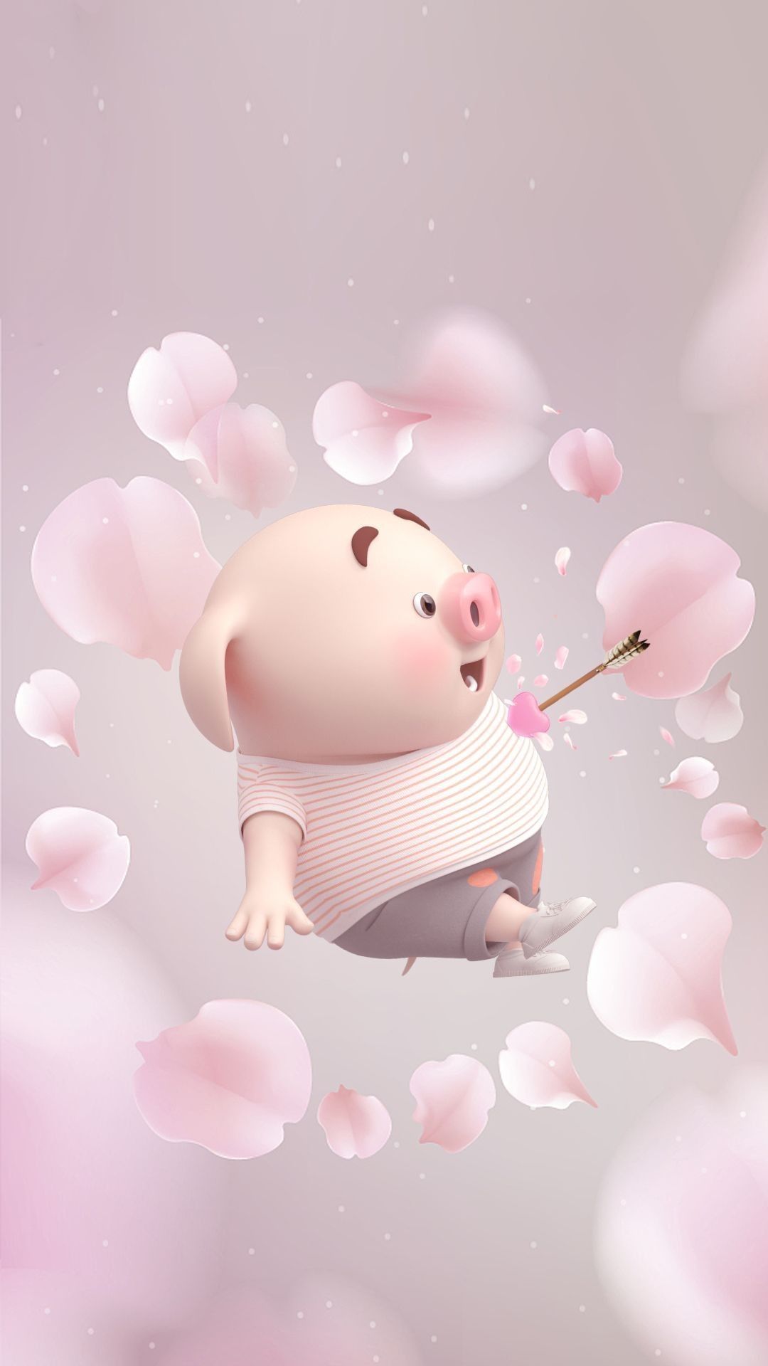 Cartoon Pink Pig Wallpaper