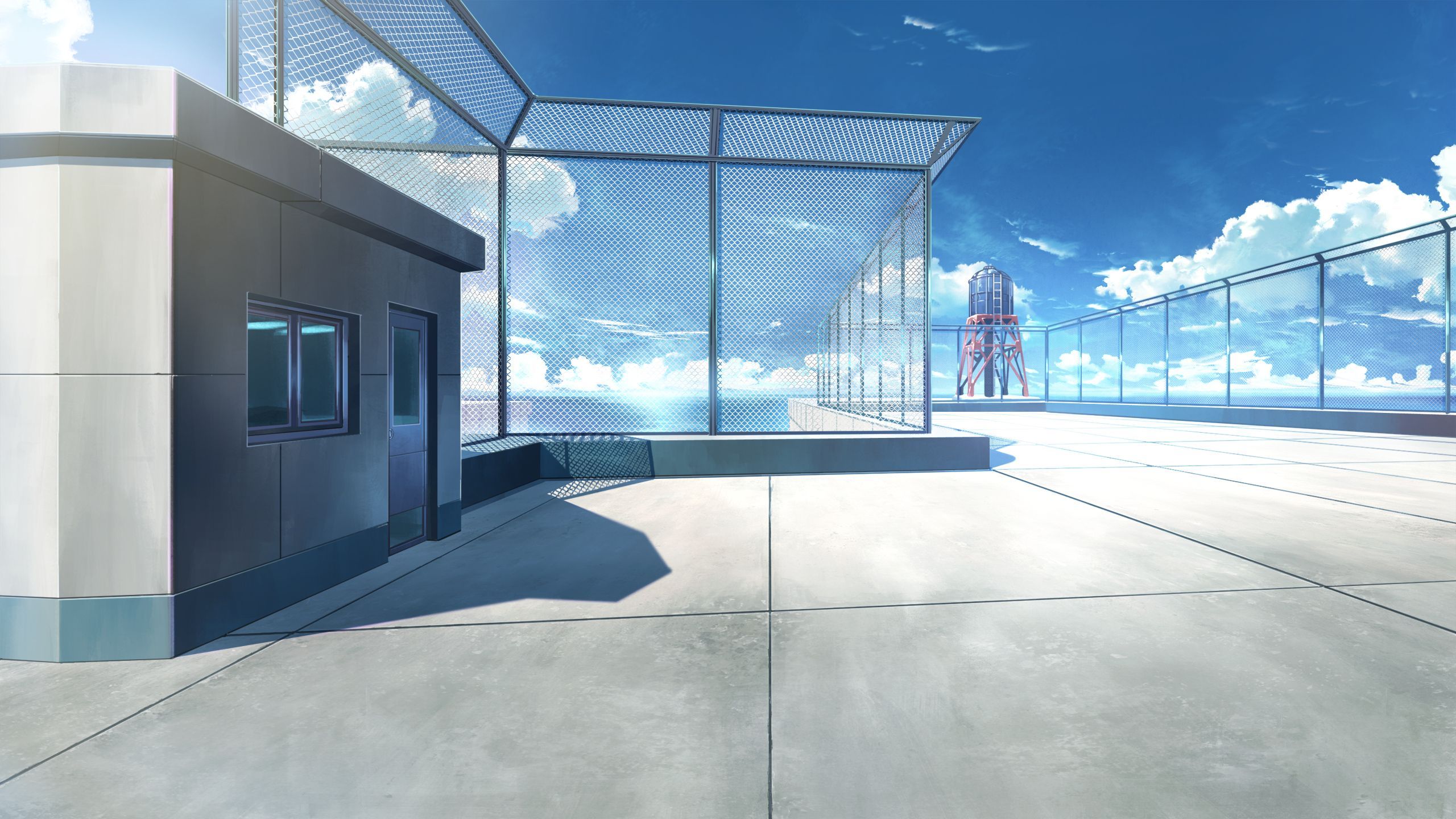 Anime School Hallway Background