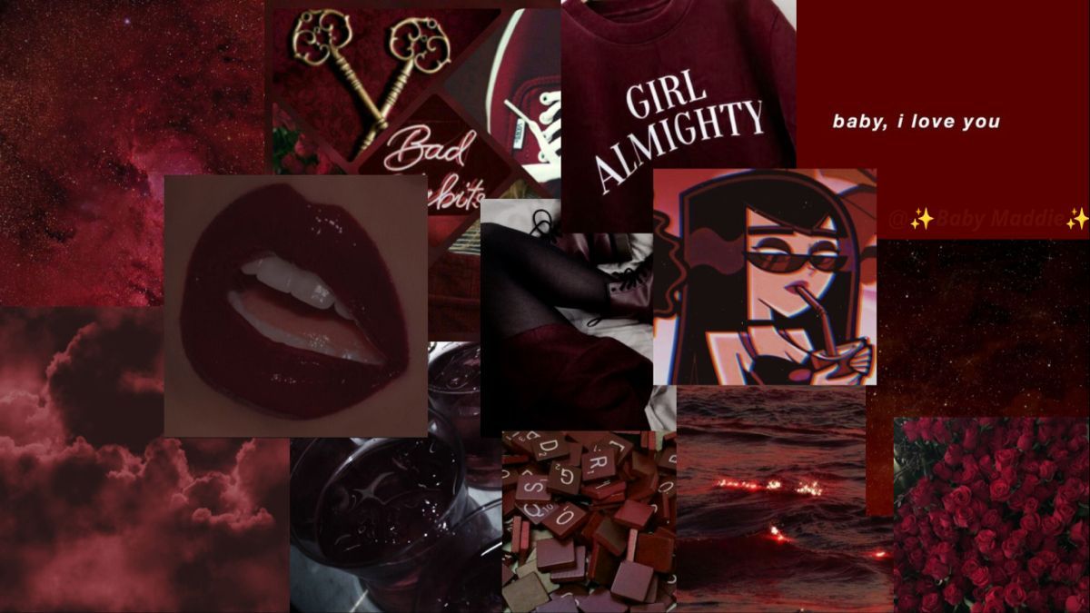 Maroon Red Aesthetic Wallpaper For PC Laptop - ✨