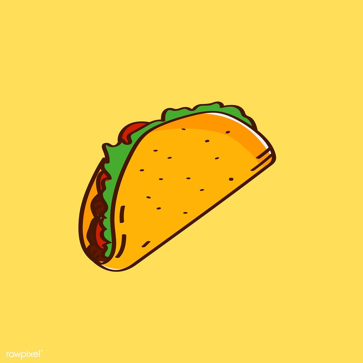 Hand drawn traditional taco Mexican food vector. free image by rawpixel.com / nap. How to draw hands, Taco drawing, Mexican food recipes