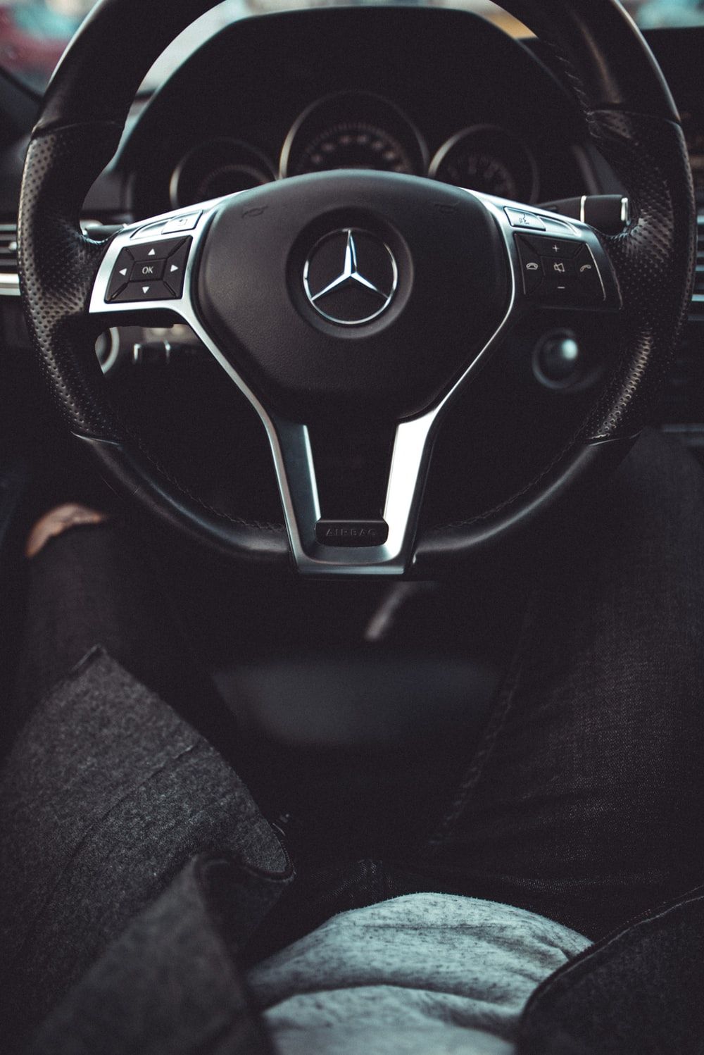 black volkswagen car steering wheel photo