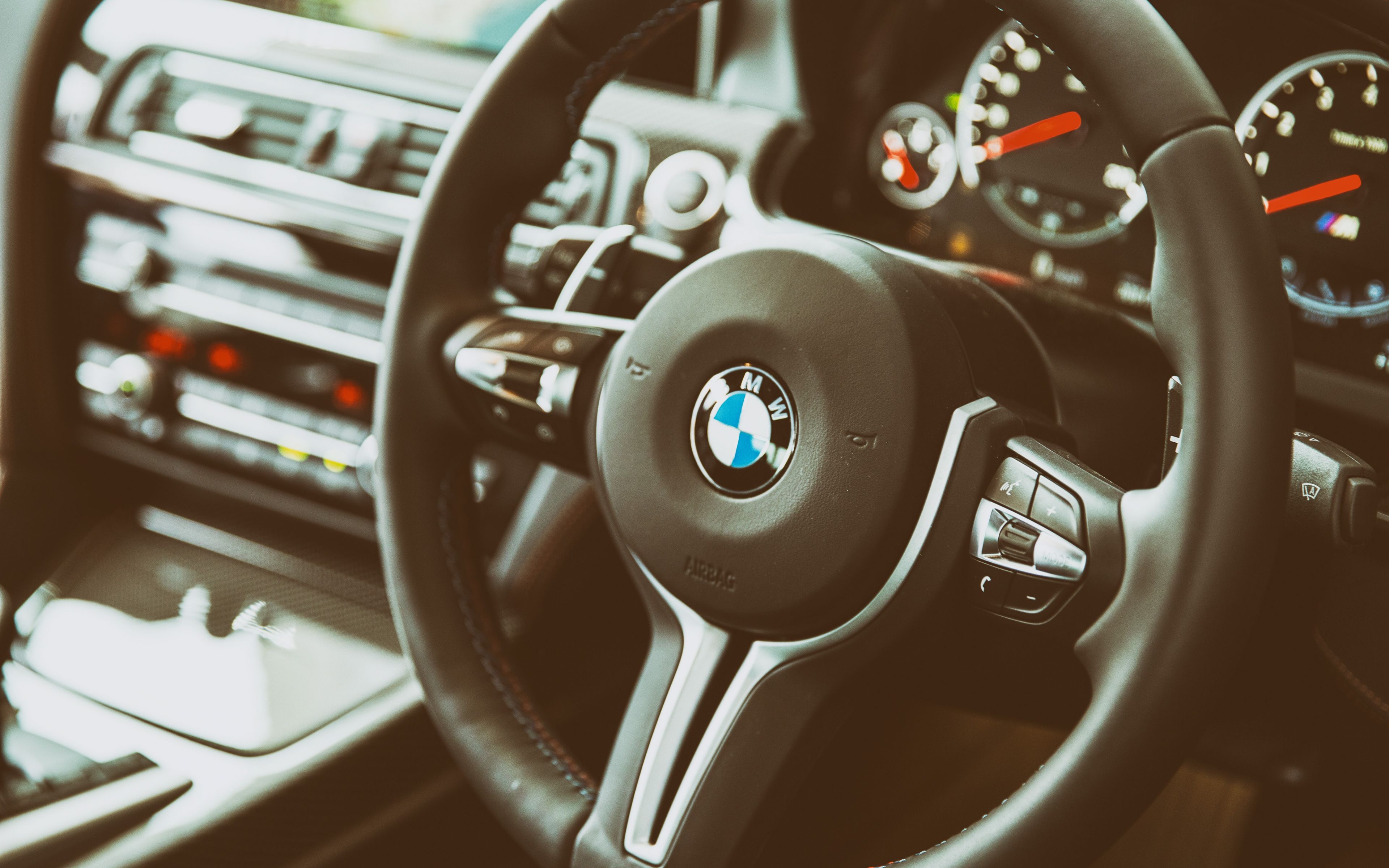 BMW Steering Wheel Widescreen Wallpaper 50218 3840x2400px