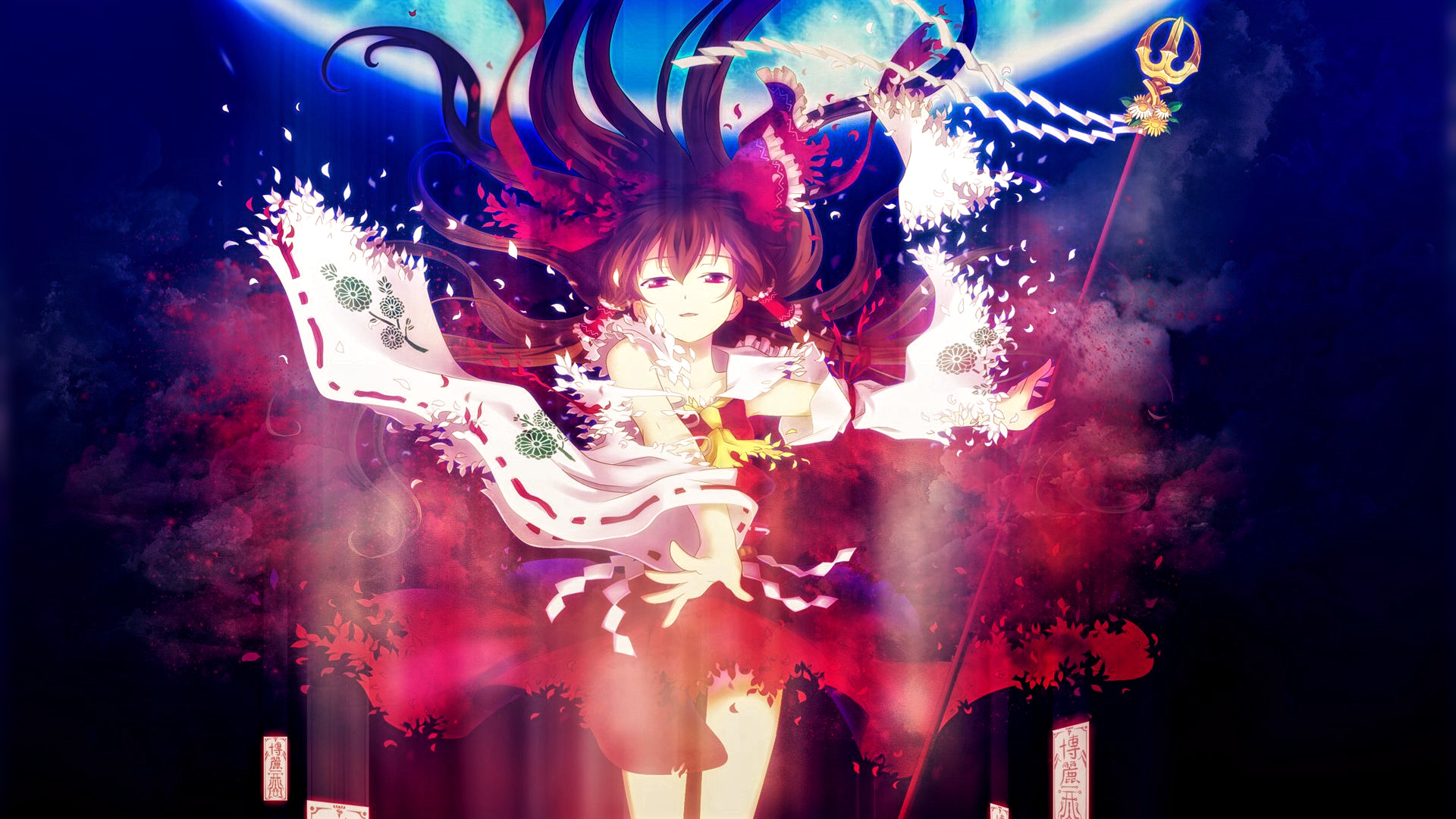 Wallpaper, Touhou, anime, Hakurei Reimu 1920x1080