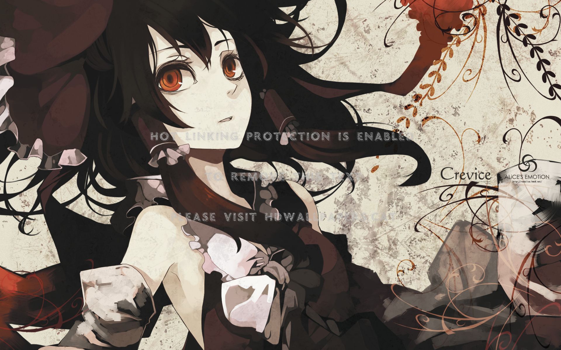 Crevice Reimu Hakurei Ribbon Cover Miko Red