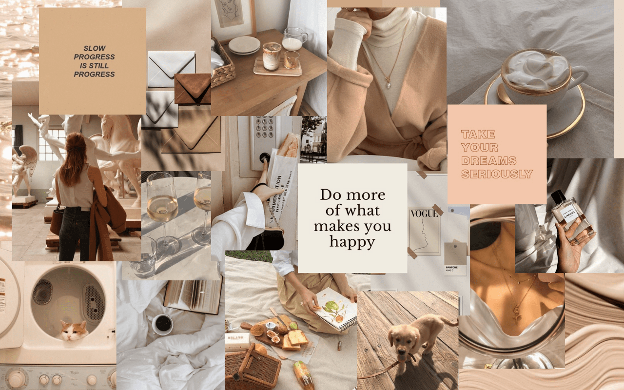 Beige Aesthetic Collage Wallpapers - Wallpaper Cave