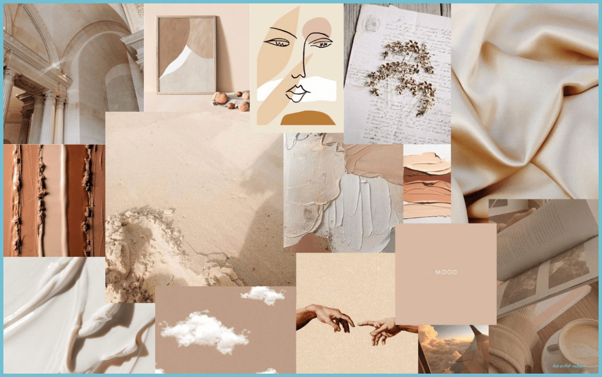 Beige Aesthetic Collage Wallpapers Wallpaper Cave
