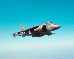 Boeing Image 8B Harrier II Carrying Inert MK 82 Snakeye Bombs And AIM 9 Sidewinder Missiles