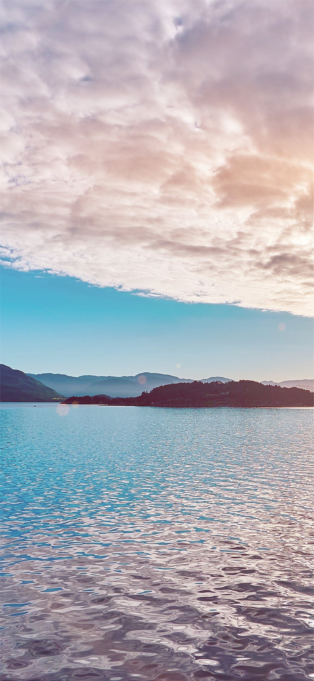 my55 lake mountain summer nature blue healing clou. iPhone X Wallpaper Free Download