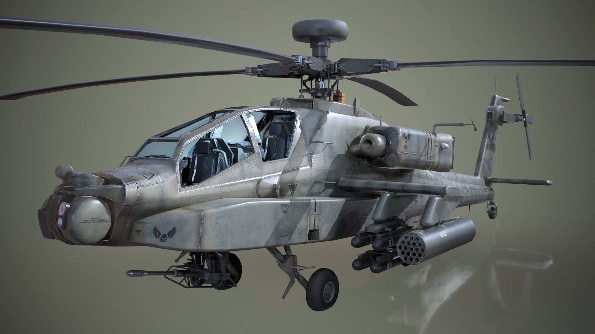 3D Model Realtime AH 64D Apache Longbow Helicopter