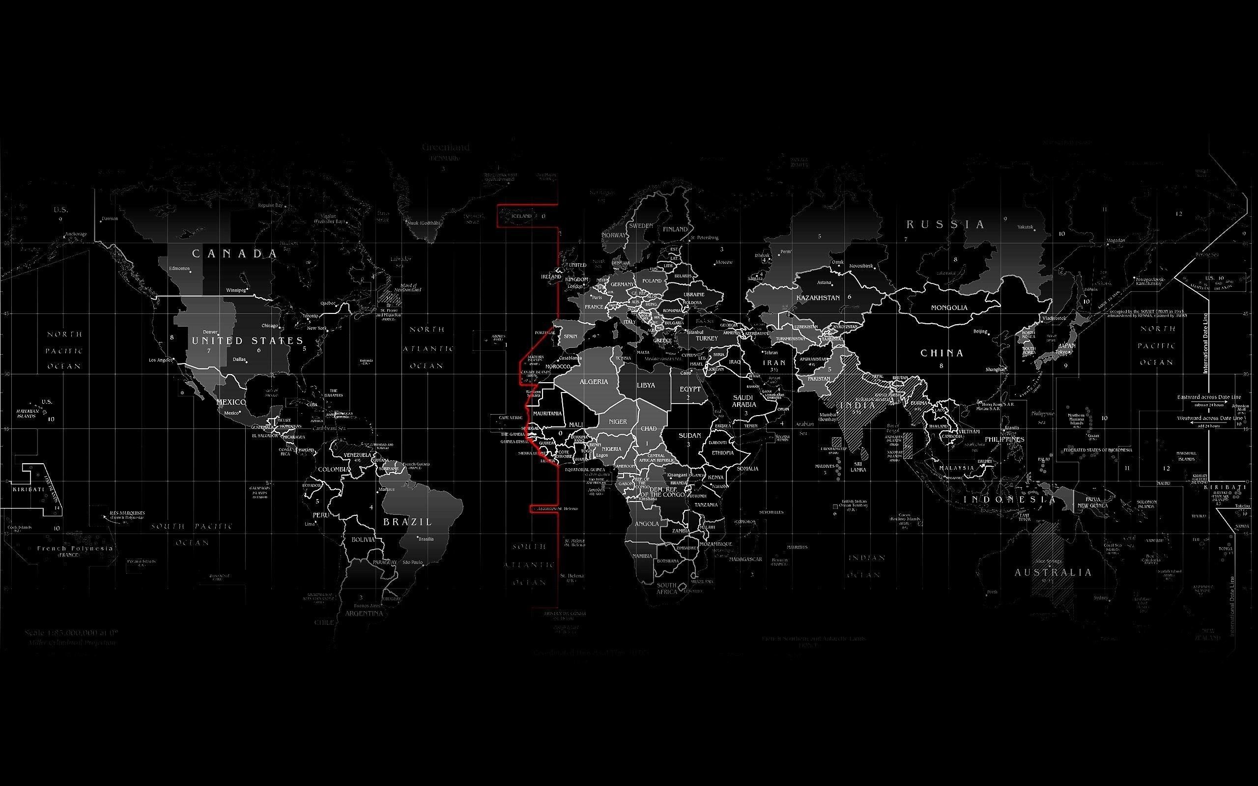 Black World Map 4K Wallpaper Free Black World Map 4K Background