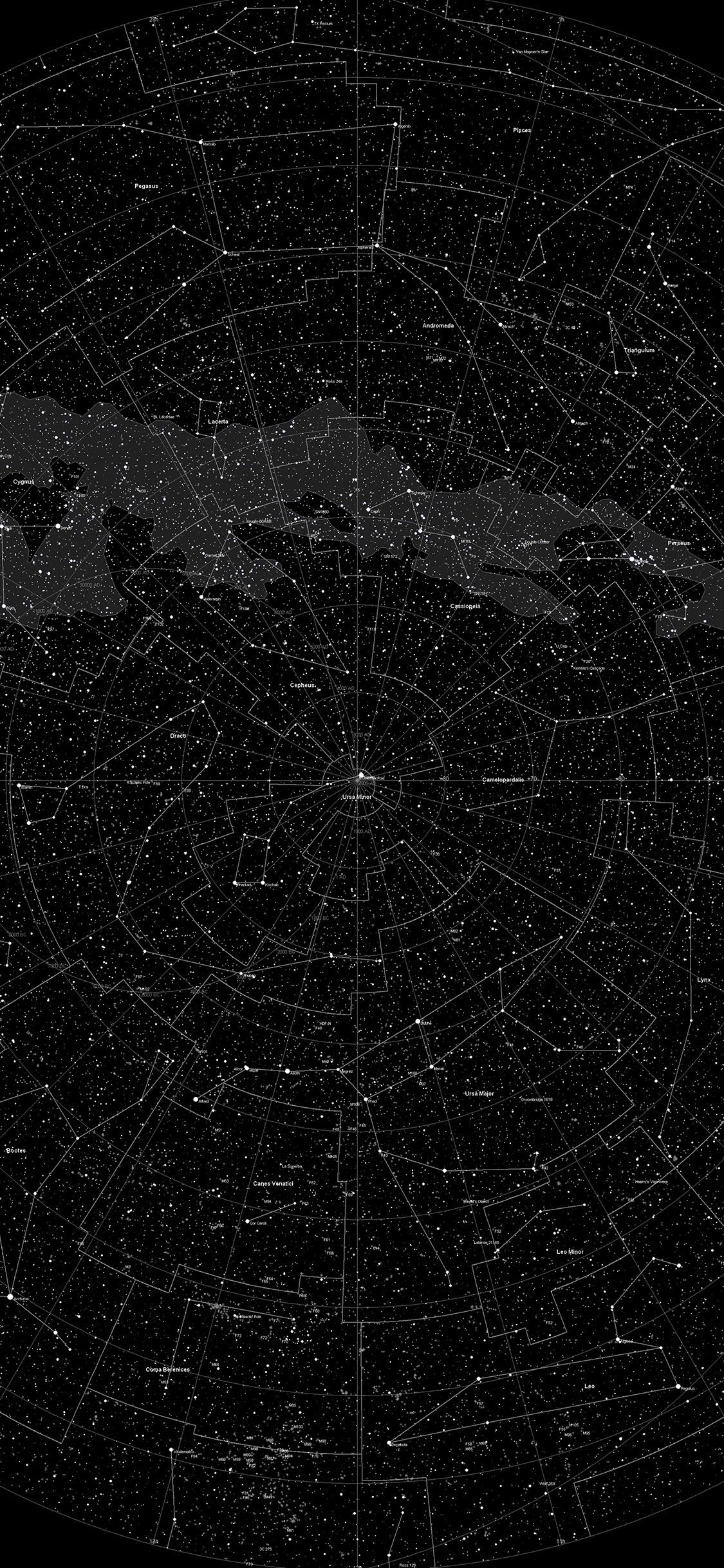 Space Star Map Pattern Dark
