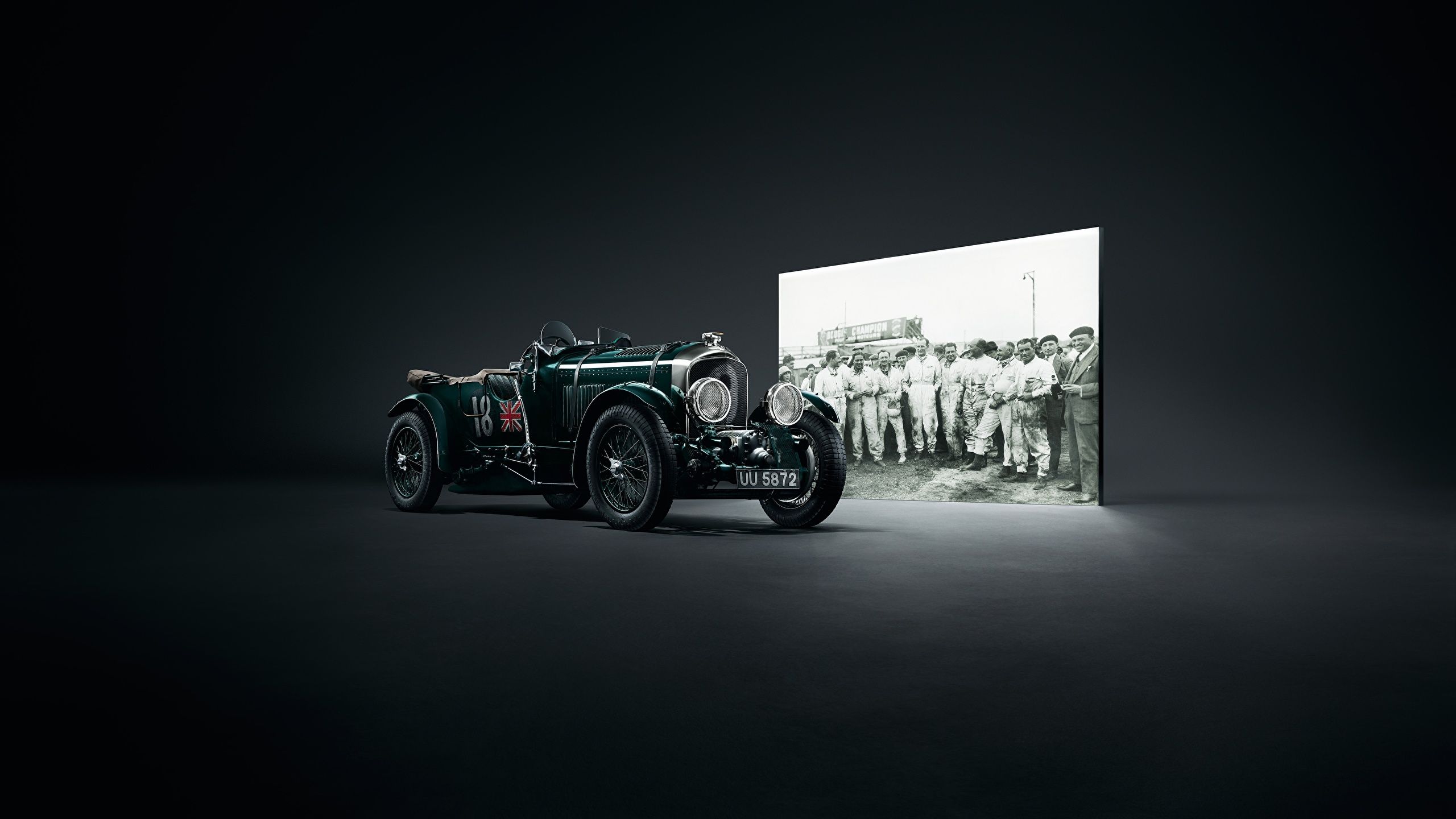 Picture Bentley Blower Green vintage Cars 2560x1440