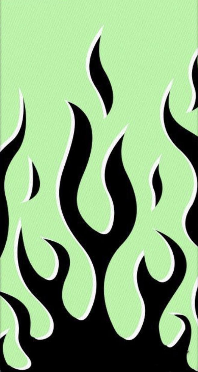 green flames. iPhone wallpaper vintage, Aesthetic iphone wallpaper, iPhone background wallpaper