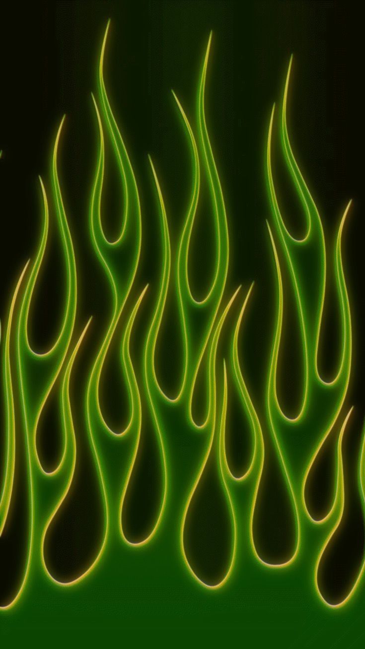 Aesthetic Wallpaper Green Flames