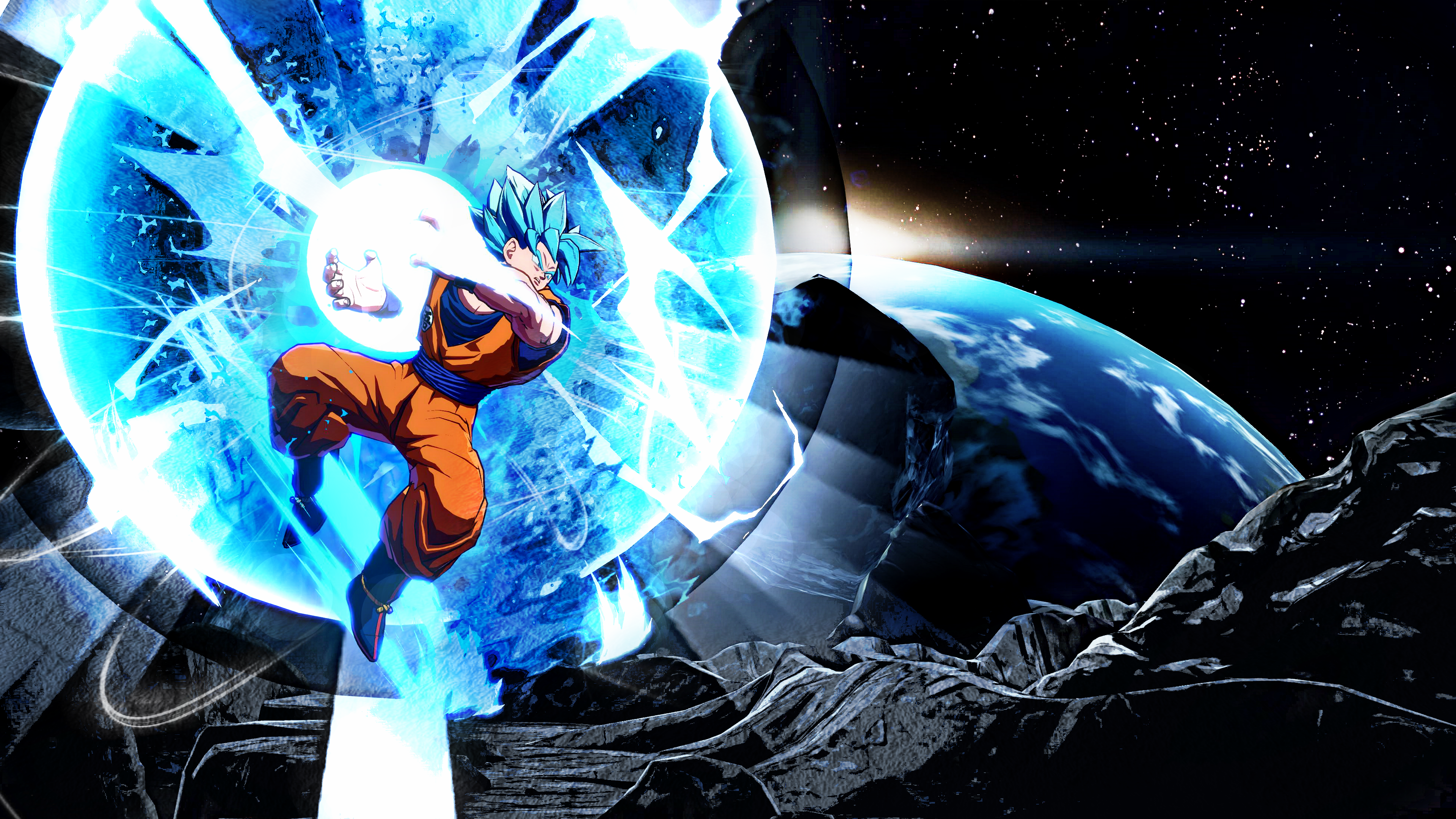 Son Goku SSJ Blue 4K Wallpaper: dragonballfighterz