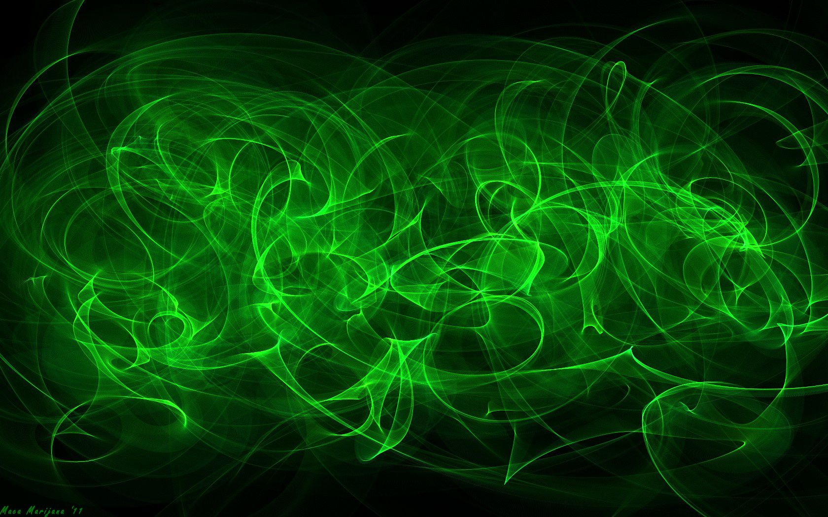 Green Flames by StarLite Desktop Wallpaper