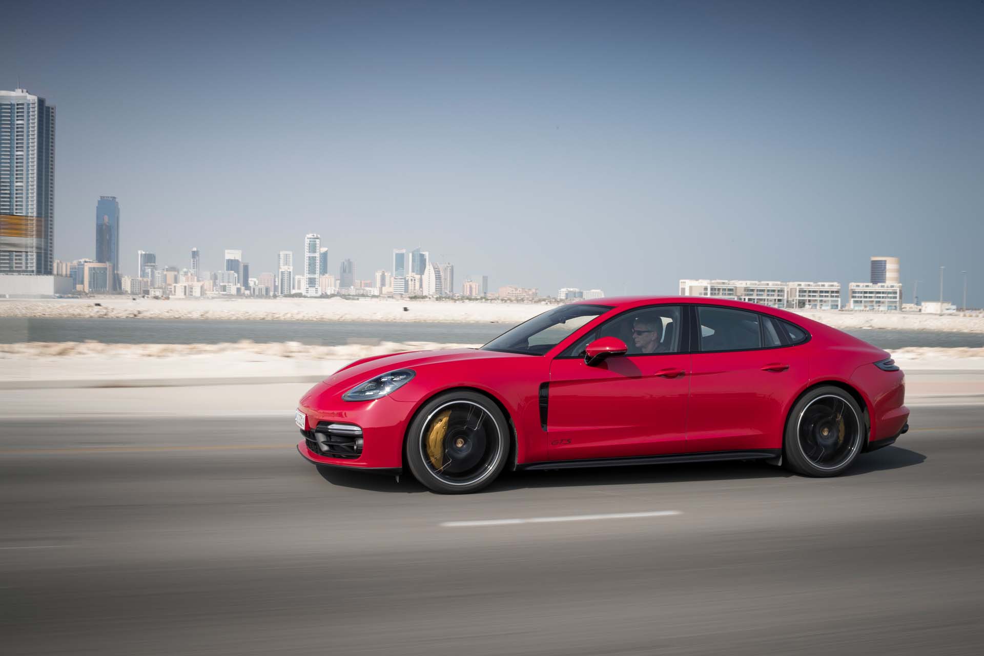 Porsche Panamera GTS (Color: Carmine Red) Side Wallpaper