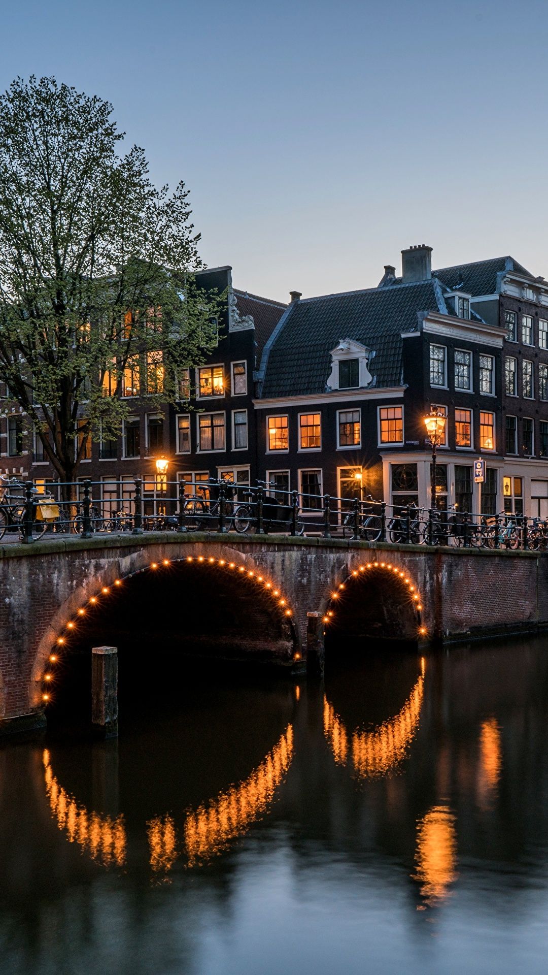 Image Amsterdam Netherlands Keizersgracht Bridges river 1080x1920