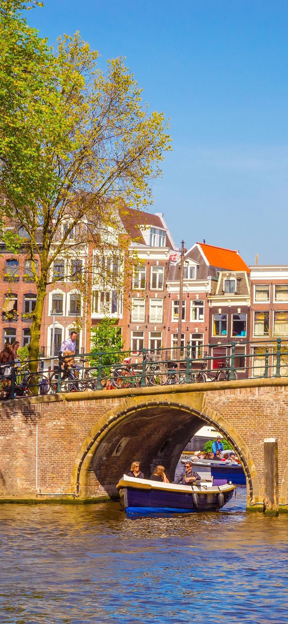 Wallpaper Netherlands, Amsterdam, city, bridge, river, people 3840x2160 UHD  4K Picture, Image