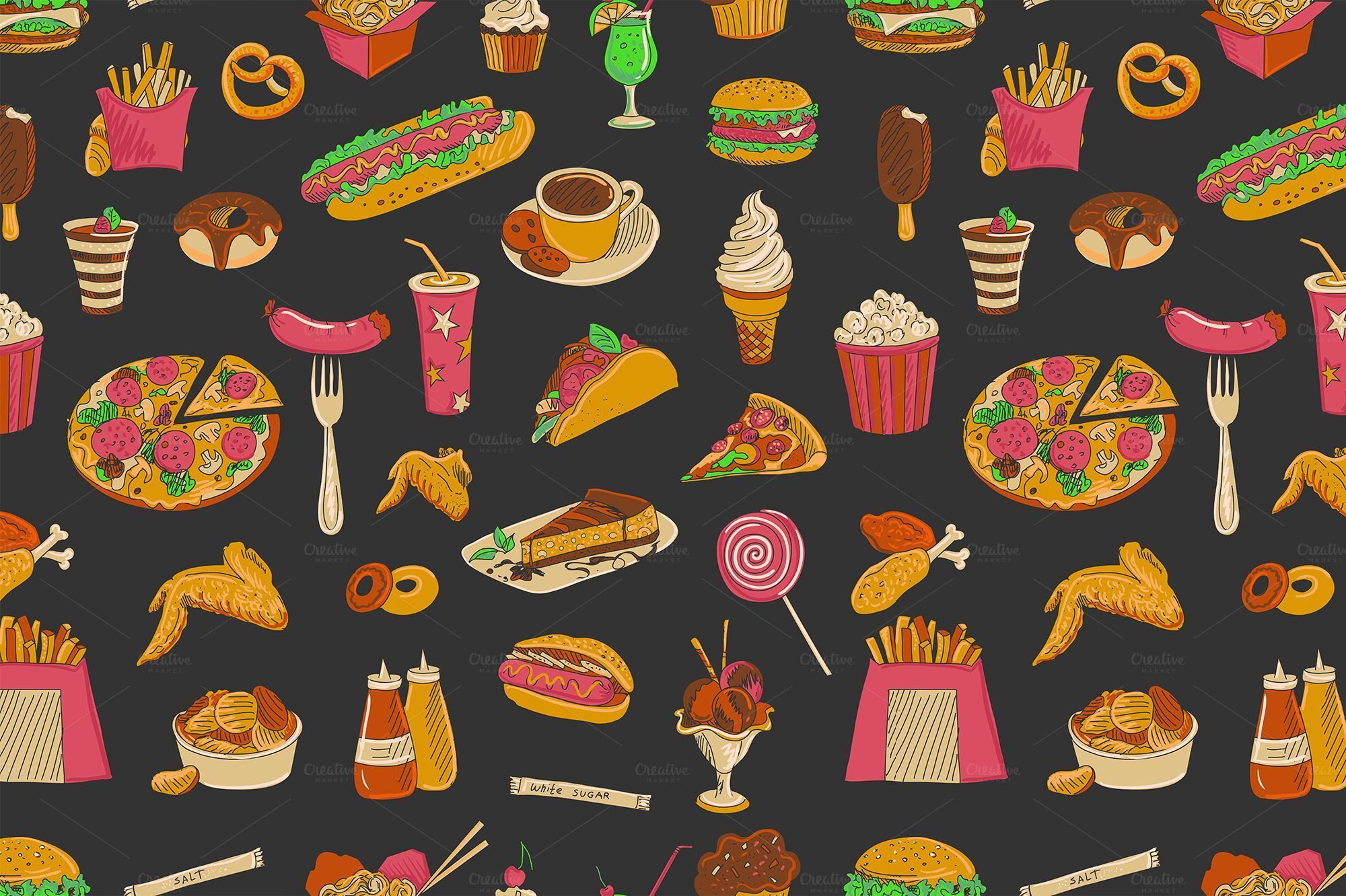 Fast Food Wallpaper Images  Free Download on Freepik